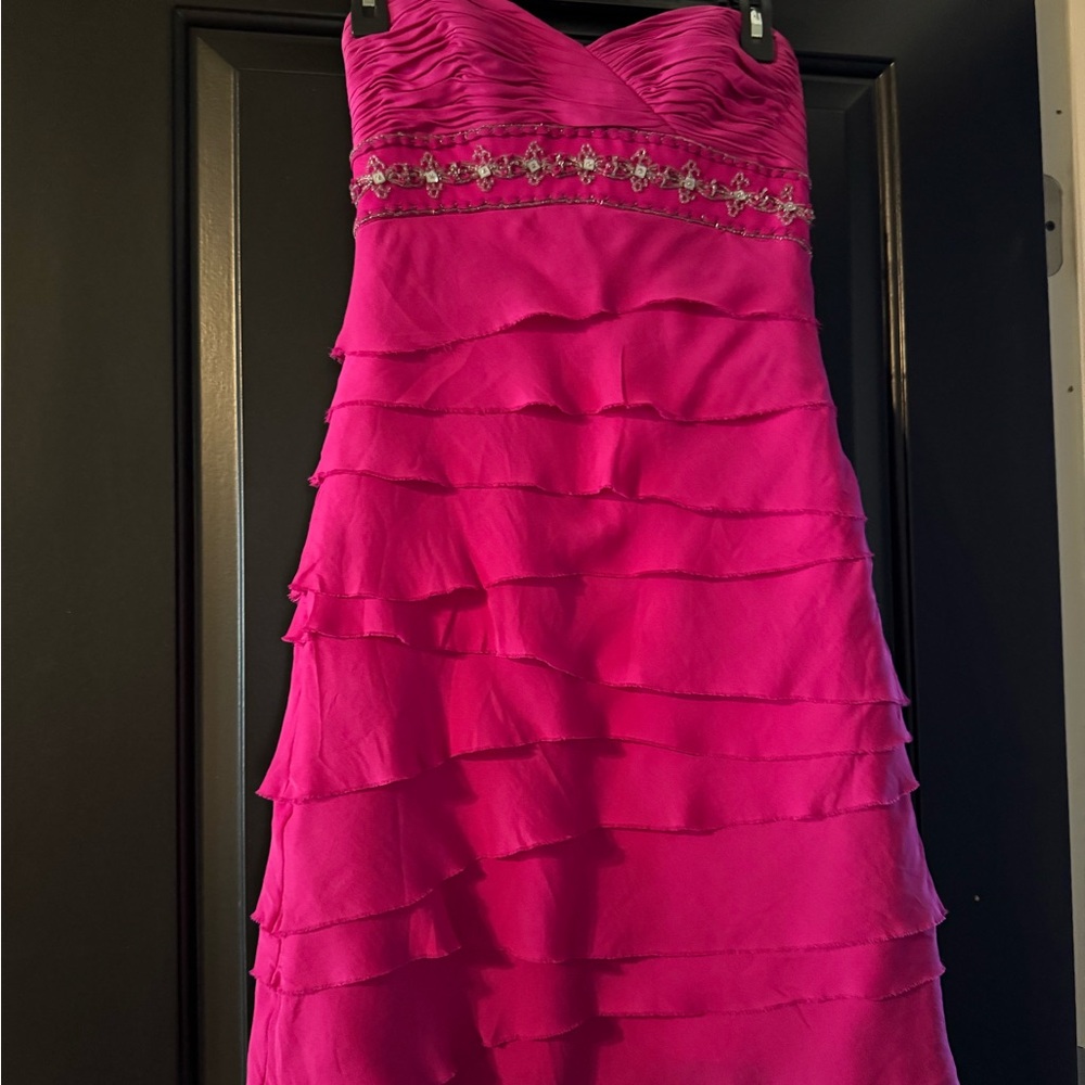 Elegant Pink Strapless Dress